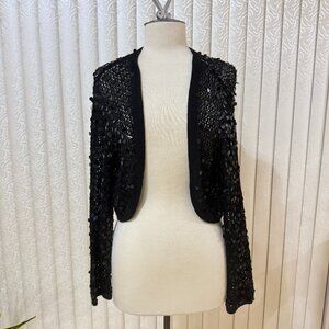 Black Sequin Long Sleeve Shrug . NWOT